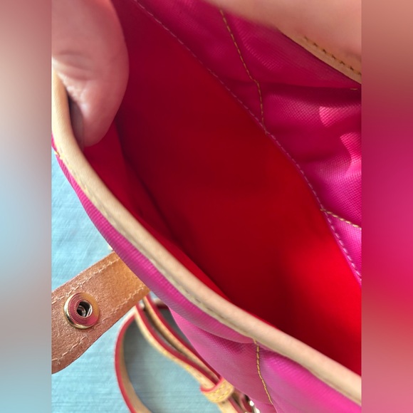 Dooney & Bourke Hot Pink Barbie Quilted Nylon Vacchetta Leather Crossbody Purse - Picture 10 of 16